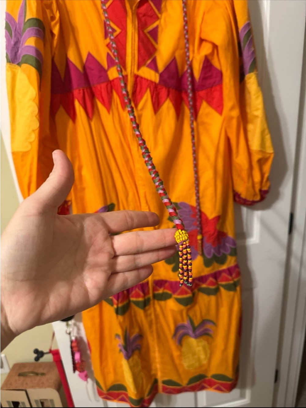 FARM Rio Vibrant Yellow Maxi Dress with Multicolor Embroidery - Picture 2 of 6